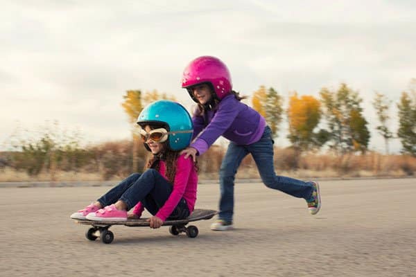 girls on skateboard