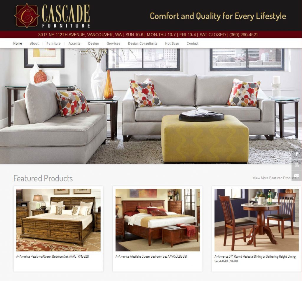 Cascade Furniture site Design Portfolio NW Media Collective