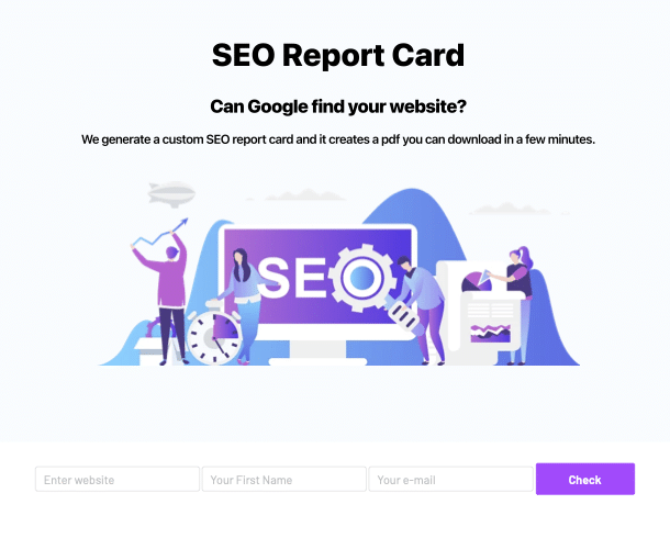 SEO Report Card - Search Engine Optimization Website Scanner