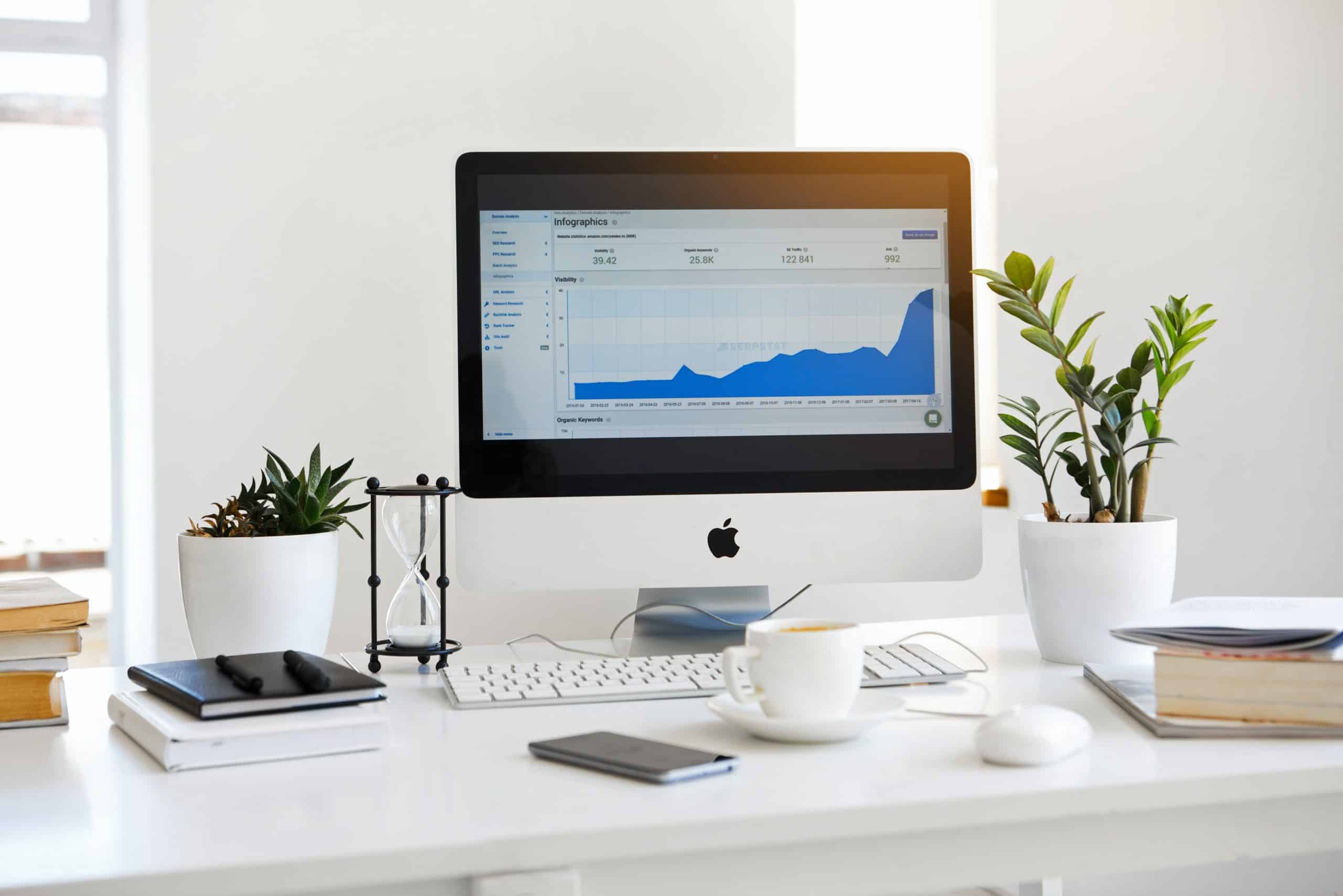 A desk setup with analytics open looking at the email MX records.