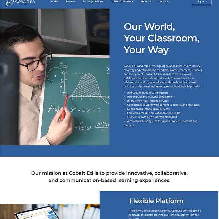 web design screenshot cobalt