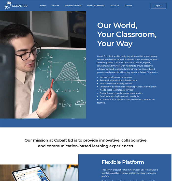 web design screenshot cobalt