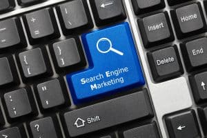 Close-up view on conceptual keyboard Search Engine Marketing