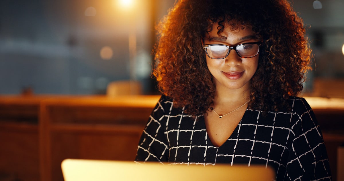 woman on computer